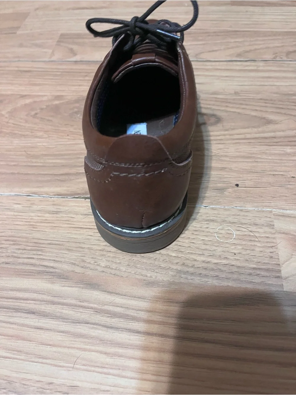 Steve Madden Brown Leather Kids Lace-Up Dress Shoes